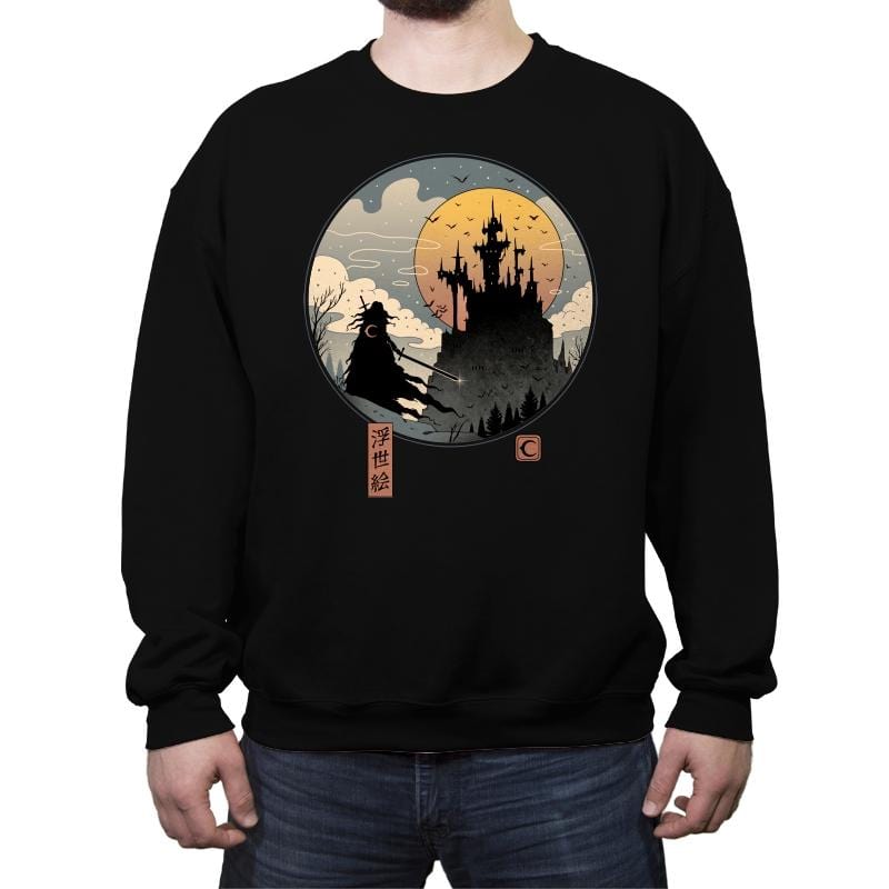 Vampire Slayer in Edo - Crew Neck Sweatshirt Crew Neck Sweatshirt RIPT Apparel Small / Black