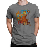 Van Gogh Triple Portrait - Pop Impressionism - Mens Premium T-Shirts RIPT Apparel Small / Heather Grey