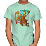 Van Gogh Triple Portrait - Pop Impressionism - Mens T-Shirts RIPT Apparel Small / Mint Green