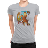 Van Gogh Triple Portrait - Pop Impressionism - Womens Premium T-Shirts RIPT Apparel Small / Heather Grey