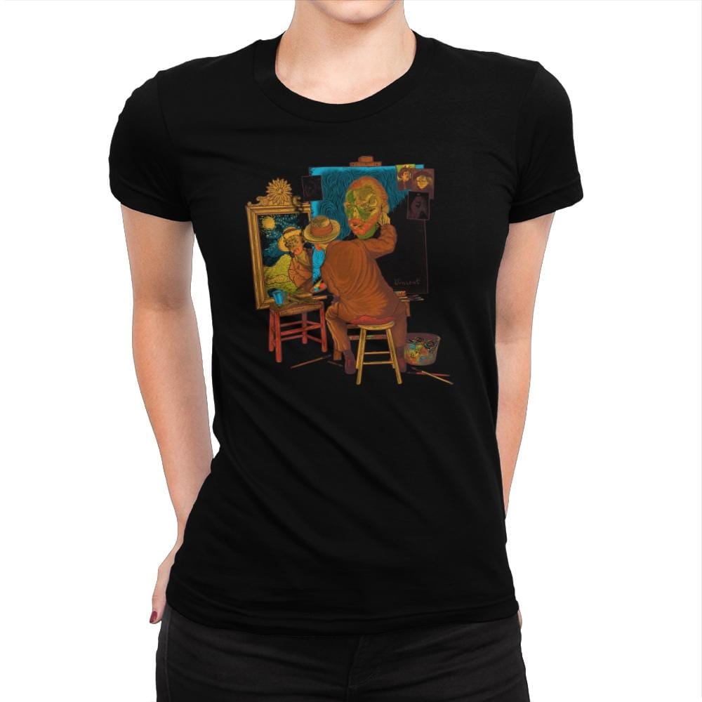 Van Gogh Triple Portrait - Pop Impressionism - Womens Premium T-Shirts RIPT Apparel Small / Natural