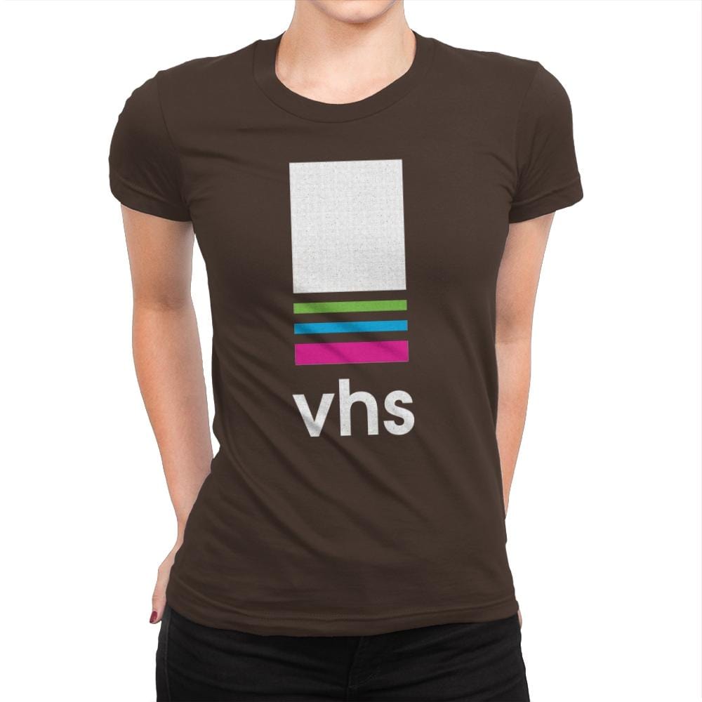 VHS Tape - Womens Premium T-Shirts RIPT Apparel Small / Dark Chocolate