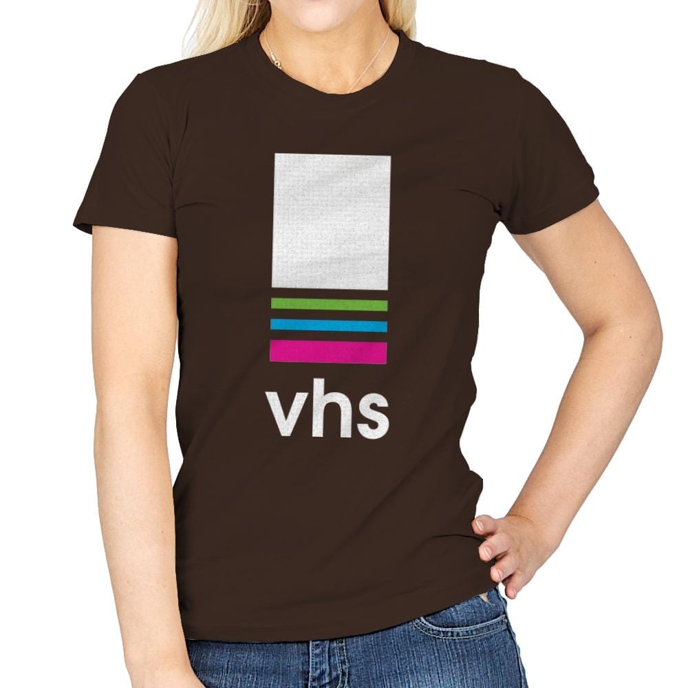 VHS Tape - Womens T-Shirts RIPT Apparel Small / Dark Chocolate