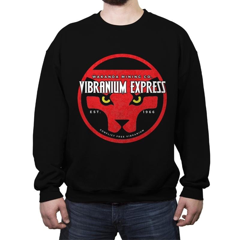 Vibranium Express - Crew Neck Sweatshirt Crew Neck Sweatshirt RIPT Apparel Small / Black