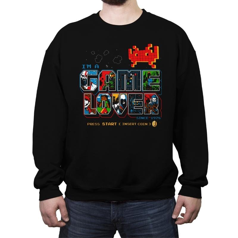 Video Game Lover - Crew Neck Sweatshirt Crew Neck Sweatshirt RIPT Apparel Small / Black