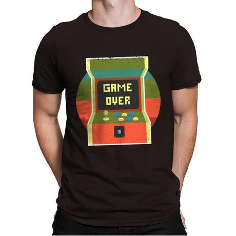 Video Game Over - Mens Premium T-Shirts RIPT Apparel Small / Dark Chocolate