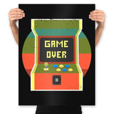 Video Game Over - Prints Posters RIPT Apparel 18x24 / Black
