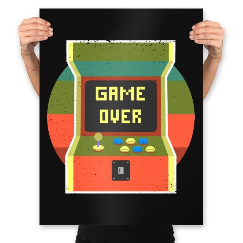 Video Game Over - Prints Posters RIPT Apparel 18x24 / Black