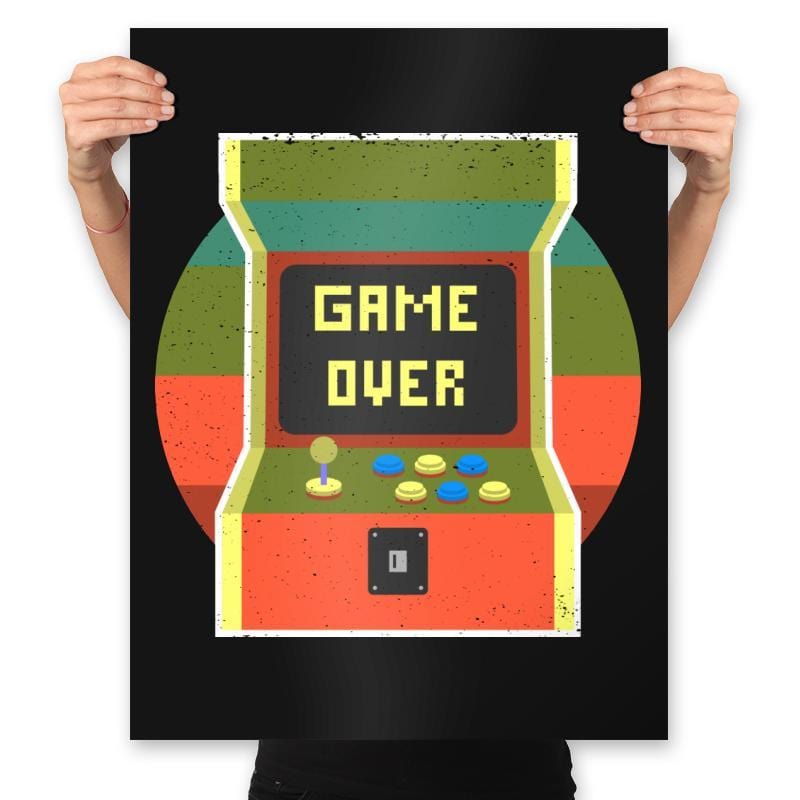 Video Game Over - Prints Posters RIPT Apparel 18x24 / Black