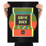 Video Game Over - Prints Posters RIPT Apparel 18x24 / Black