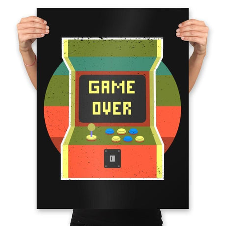 Video Game Over - Prints Posters RIPT Apparel 18x24 / Black