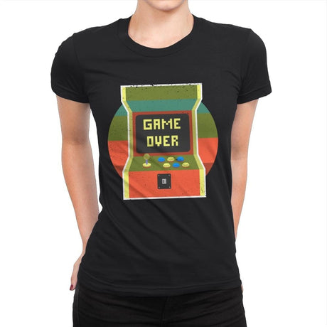 Video Game Over - Womens Premium T-Shirts RIPT Apparel Small / Black