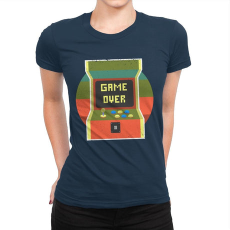 Video Game Over - Womens Premium T-Shirts RIPT Apparel Small / Midnight Navy