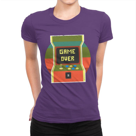 Video Game Over - Womens Premium T-Shirts RIPT Apparel Small / Purple Rush