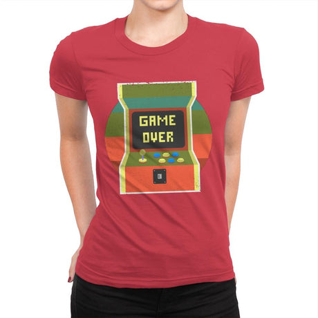 Video Game Over - Womens Premium T-Shirts RIPT Apparel Small / Red