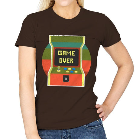 Video Game Over - Womens T-Shirts RIPT Apparel Small / Dark Chocolate