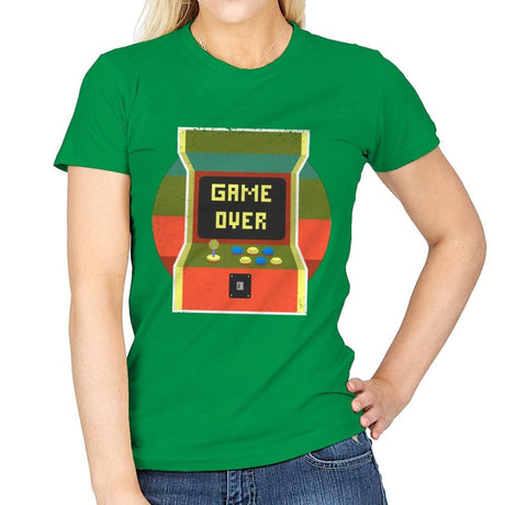 Video Game Over - Womens T-Shirts RIPT Apparel Small / Irish Green