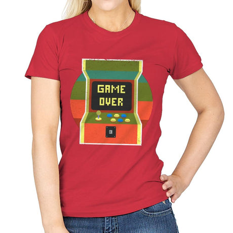Video Game Over - Womens T-Shirts RIPT Apparel Small / Red