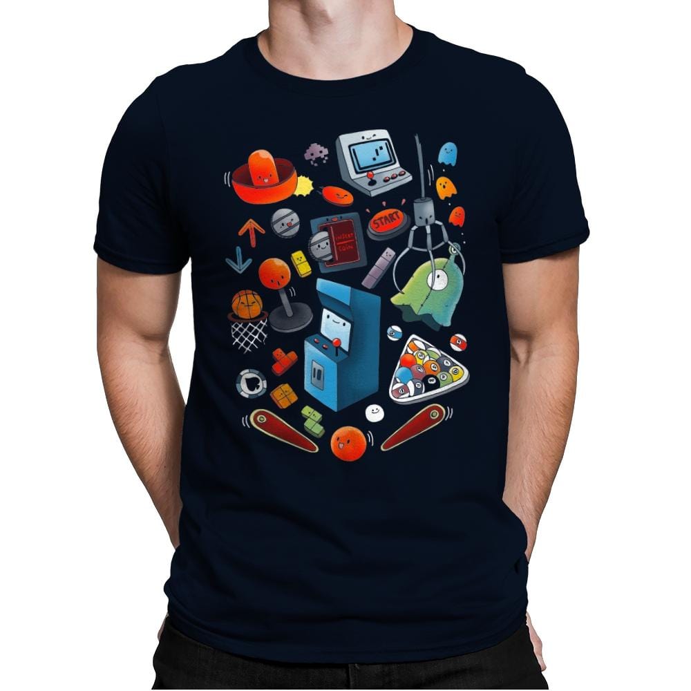 Videogame World - Mens Premium T-Shirts RIPT Apparel Small / Midnight Navy