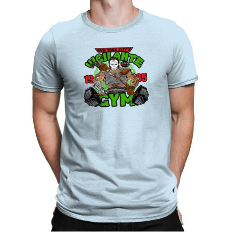 Vigilante Gym Exclusive - Mens Premium T-Shirts RIPT Apparel Small / Light Blue