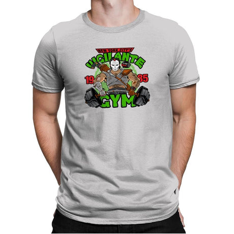 Vigilante Gym Exclusive - Mens Premium T-Shirts RIPT Apparel Small / Light Grey