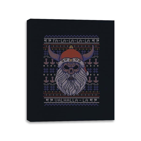 Viking Christmas - Ugly Holiday - Canvas Wraps Canvas Wraps RIPT Apparel 11x14 / Black