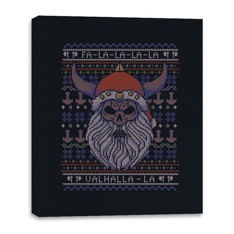 Viking Christmas - Ugly Holiday - Canvas Wraps Canvas Wraps RIPT Apparel 16x20 / Black