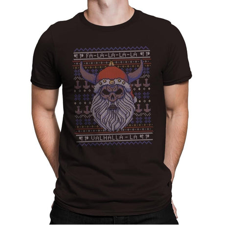 Viking Christmas - Ugly Holiday - Mens Premium T-Shirts RIPT Apparel Small / Dark Chocolate