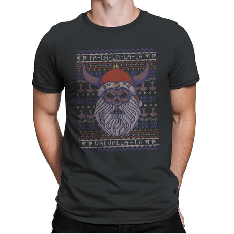 Viking Christmas - Ugly Holiday - Mens Premium T-Shirts RIPT Apparel Small / Heavy Metal