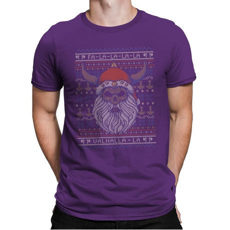 Viking Christmas - Ugly Holiday - Mens Premium T-Shirts RIPT Apparel Small / Purple Rush
