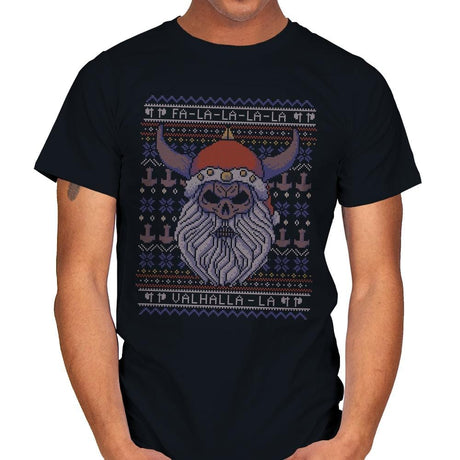 Viking Christmas - Ugly Holiday - Mens T-Shirts RIPT Apparel Small / Black