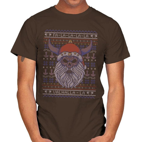 Viking Christmas - Ugly Holiday - Mens T-Shirts RIPT Apparel Small / Dark Chocolate