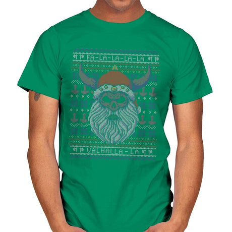 Viking Christmas - Ugly Holiday - Mens T-Shirts RIPT Apparel Small / Kelly Green
