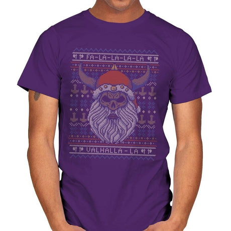Viking Christmas - Ugly Holiday - Mens T-Shirts RIPT Apparel Small / Purple