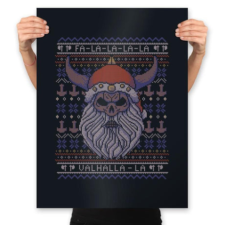 Viking Christmas - Ugly Holiday - Prints Posters RIPT Apparel 18x24 / Black