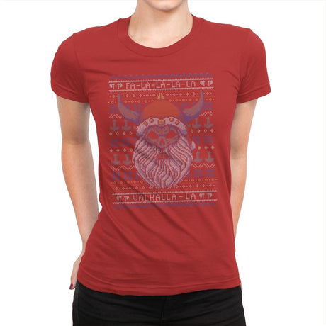 Viking Christmas - Ugly Holiday - Womens Premium T-Shirts RIPT Apparel Small / Red