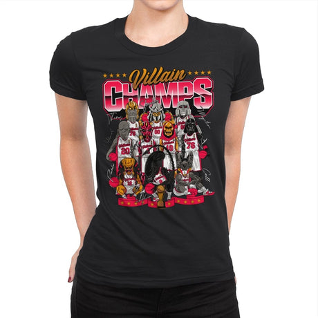 Villain Champs - Womens Premium T-Shirts RIPT Apparel Small / Black