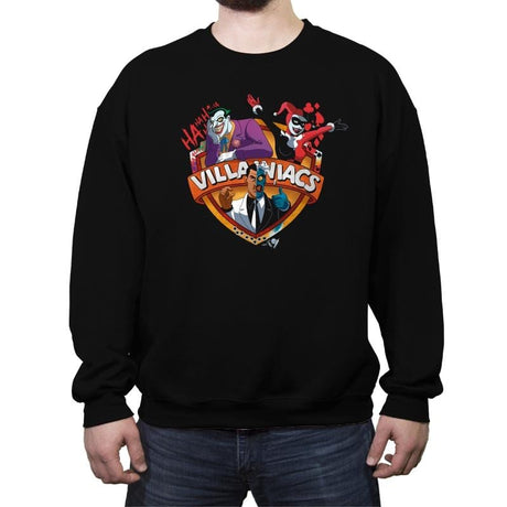 Villainiacs - Crew Neck Sweatshirt Crew Neck Sweatshirt RIPT Apparel Small / Black