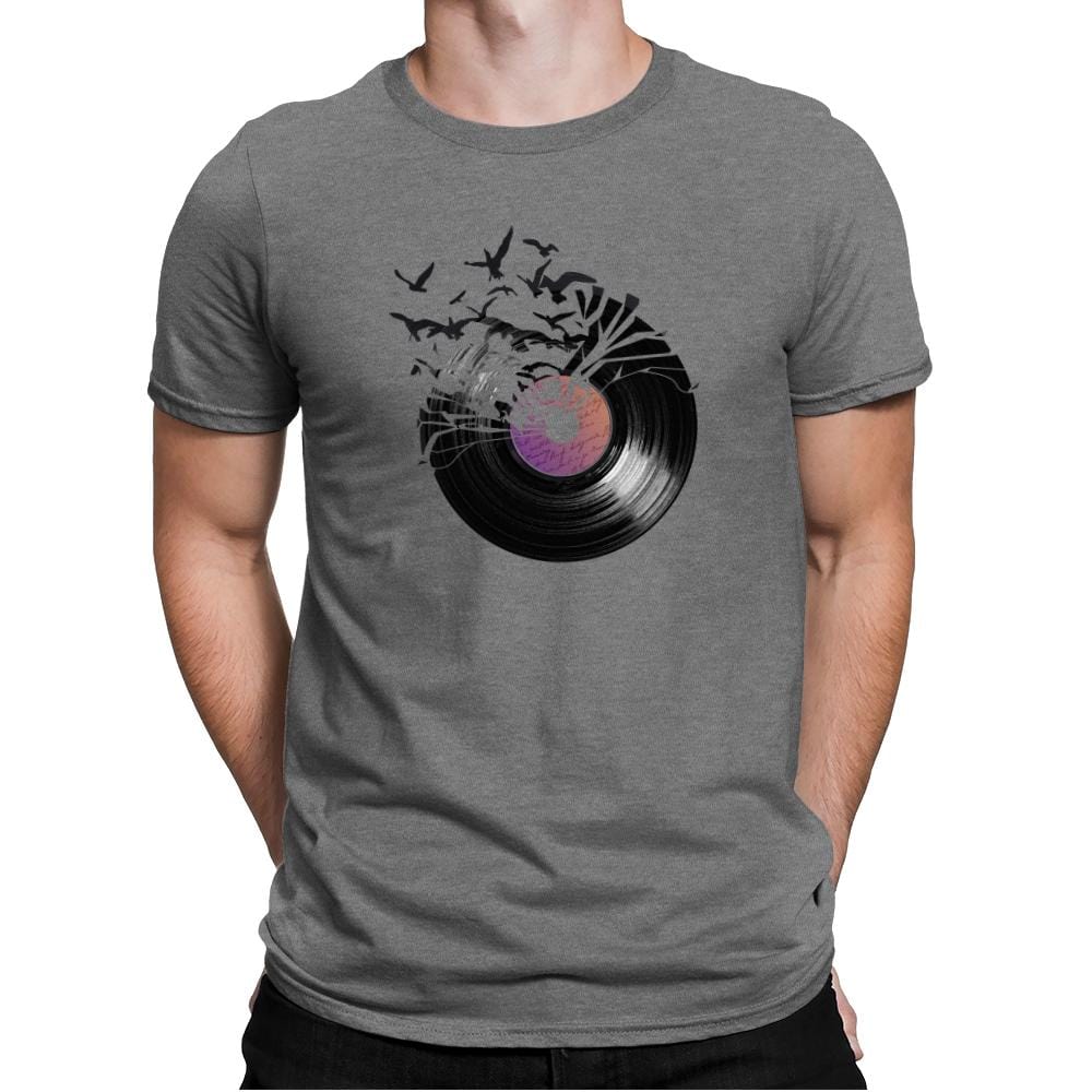 Vinyl - Back to Nature - Mens Premium T-Shirts RIPT Apparel Small / Heather Grey
