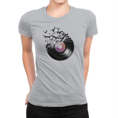 Vinyl - Back to Nature - Womens Premium T-Shirts RIPT Apparel Small / Heather Grey