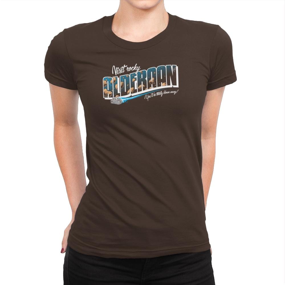 Visit Alderaan Exclusive - Womens Premium T-Shirts RIPT Apparel Small / Dark Chocolate