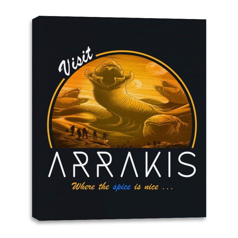 Visit Arrakis - Canvas Wraps Canvas Wraps RIPT Apparel 16x20 / Black