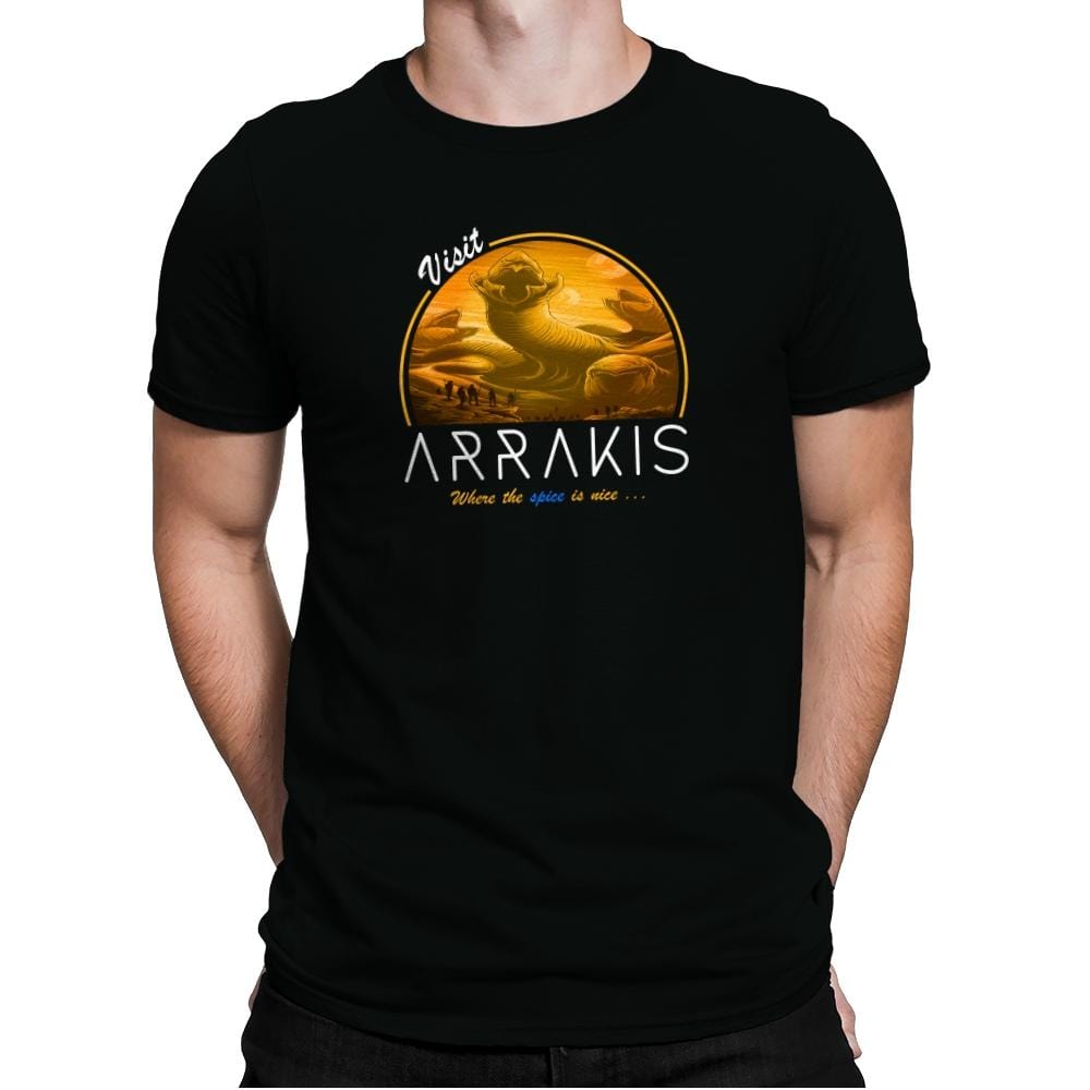 Visit Arrakis - Mens Premium T-Shirts RIPT Apparel Small / Black