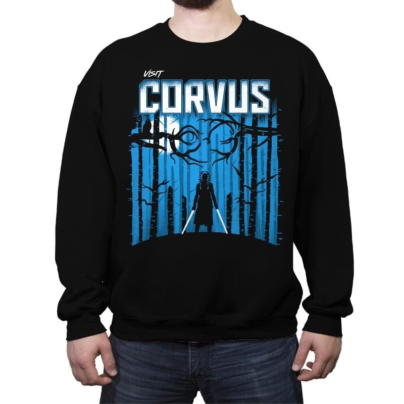 Visit Corvus - Crew Neck Sweatshirt Crew Neck Sweatshirt RIPT Apparel Small / Black