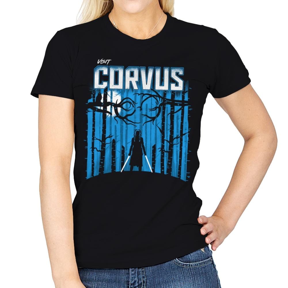 Visit Corvus - Womens T-Shirts RIPT Apparel Small / Black