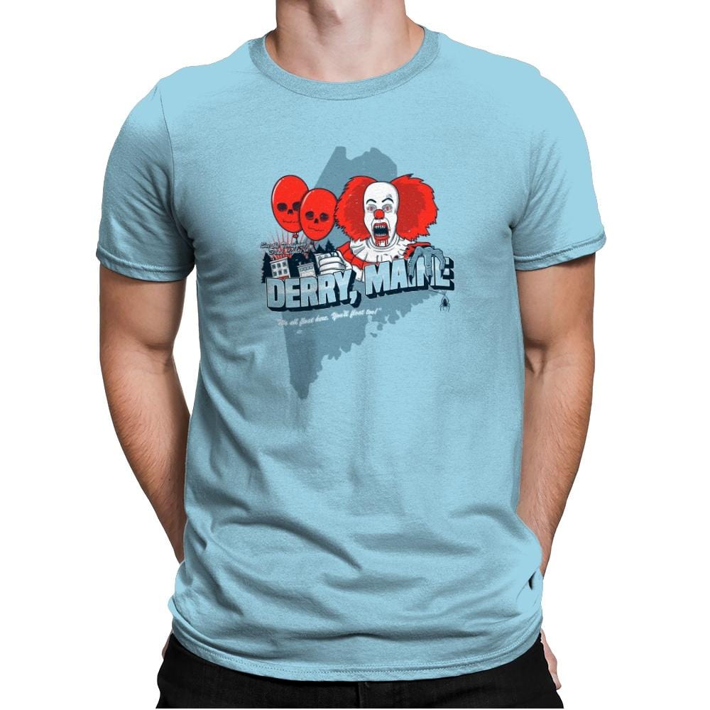 Visit Derry Maine Exclusive - Mens Premium T-Shirts RIPT Apparel Small / Light Blue