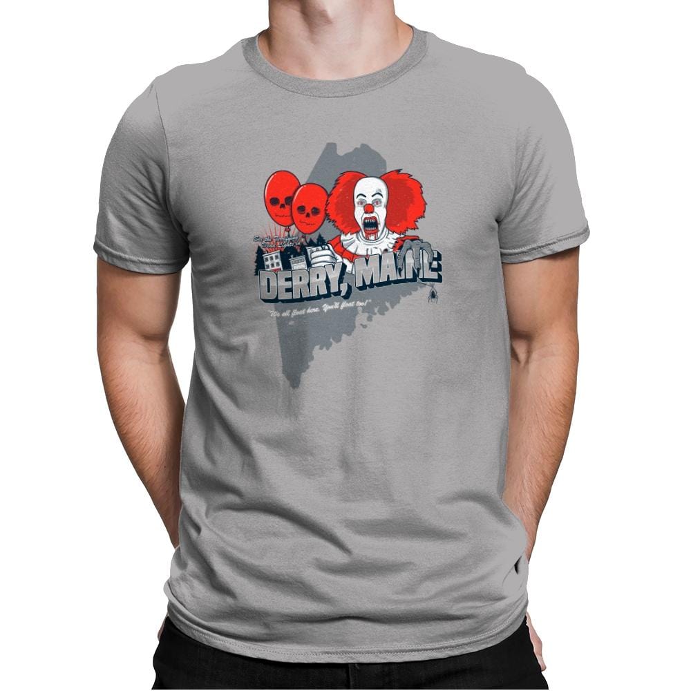 Visit Derry Maine Exclusive - Mens Premium T-Shirts RIPT Apparel Small / Light Grey