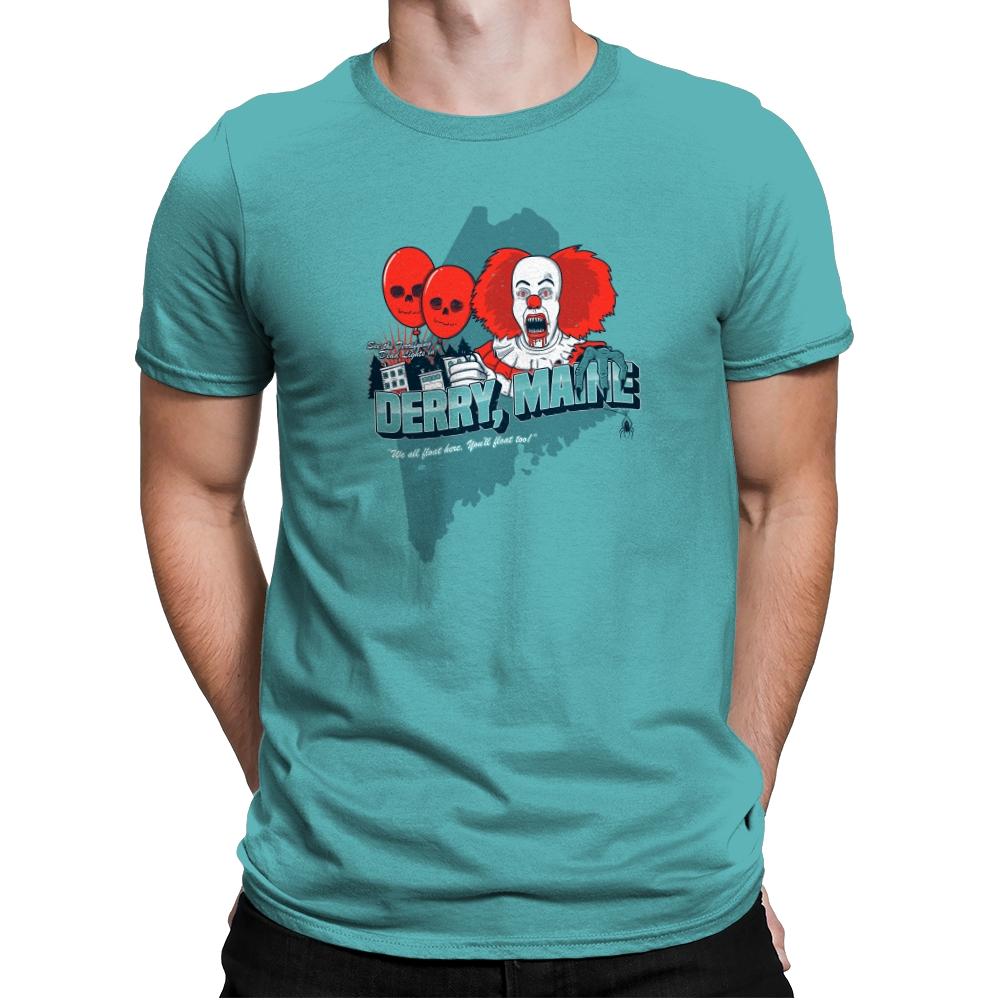 Visit Derry Maine Exclusive - Mens Premium T-Shirts RIPT Apparel Small / Tahiti Blue
