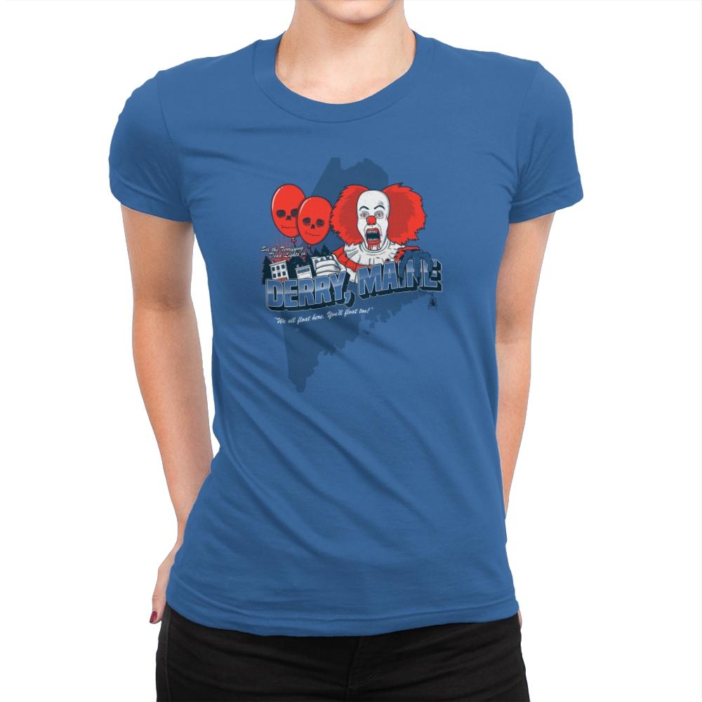 Visit Derry Maine Exclusive - Womens Premium T-Shirts RIPT Apparel Small / Royal