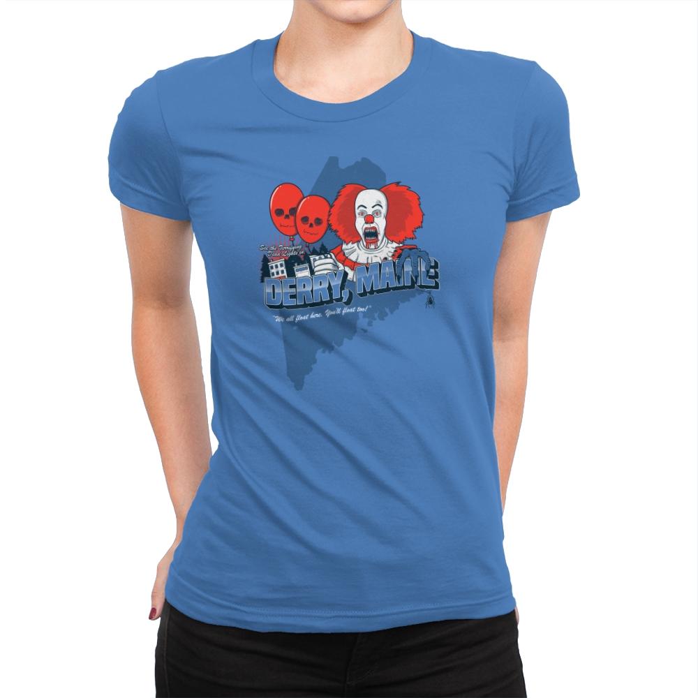 Visit Derry Maine Exclusive - Womens Premium T-Shirts RIPT Apparel Small / Tahiti Blue